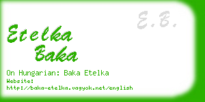 etelka baka business card